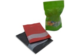 DOY-PACK ZIP BAGS COLOURED WITH WINDOW